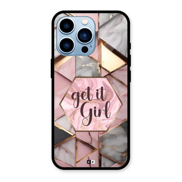 Diamond Girl Glass Back Case for iPhone 13 Pro