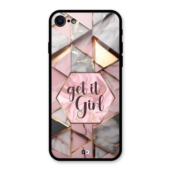 Diamond Girl Glass Back Case for iPhone 8