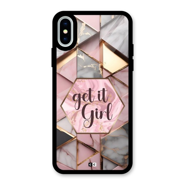 Diamond Girl Glass Back Case for iPhone X