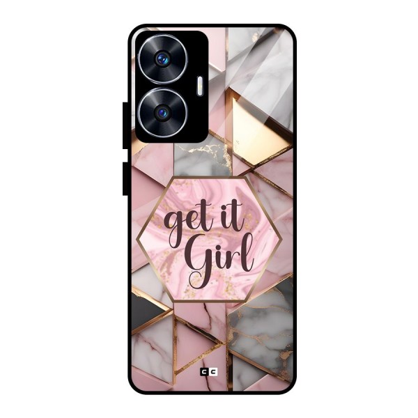 Diamond Girl Glass Back Case for realme C55