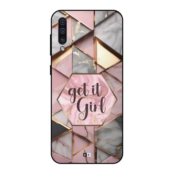 Diamond Girl Metal Back Case for Galaxy A50