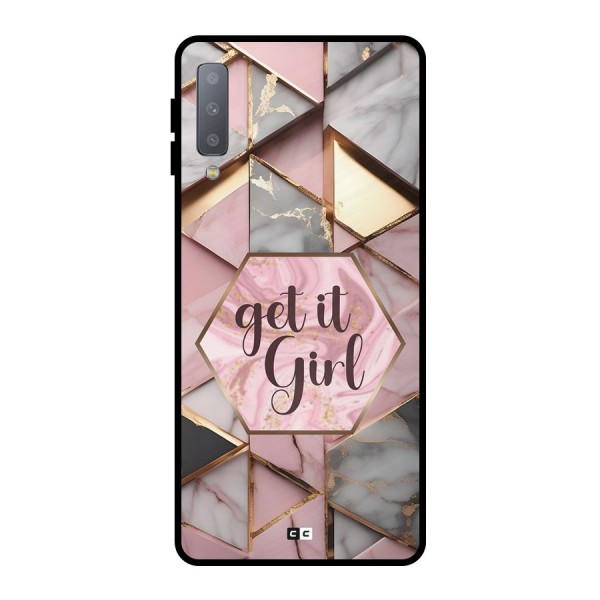 Diamond Girl Metal Back Case for Galaxy A7 (2018)