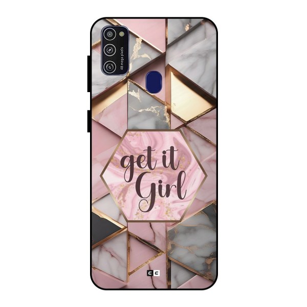 Diamond Girl Metal Back Case for Galaxy M21