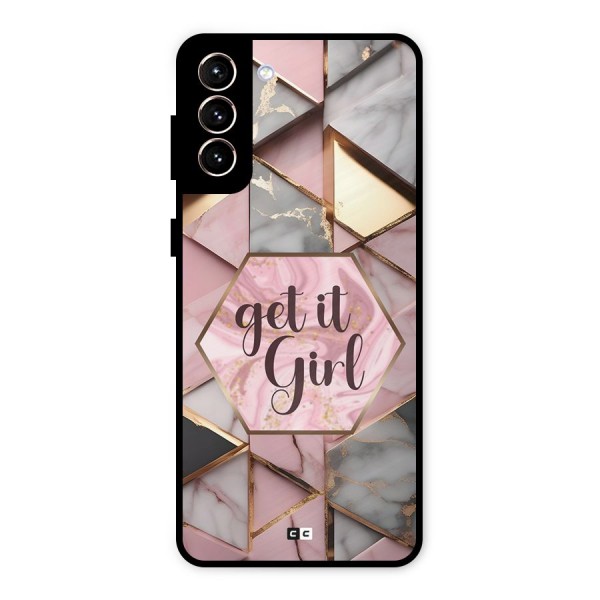 Diamond Girl Metal Back Case for Galaxy S21 Plus