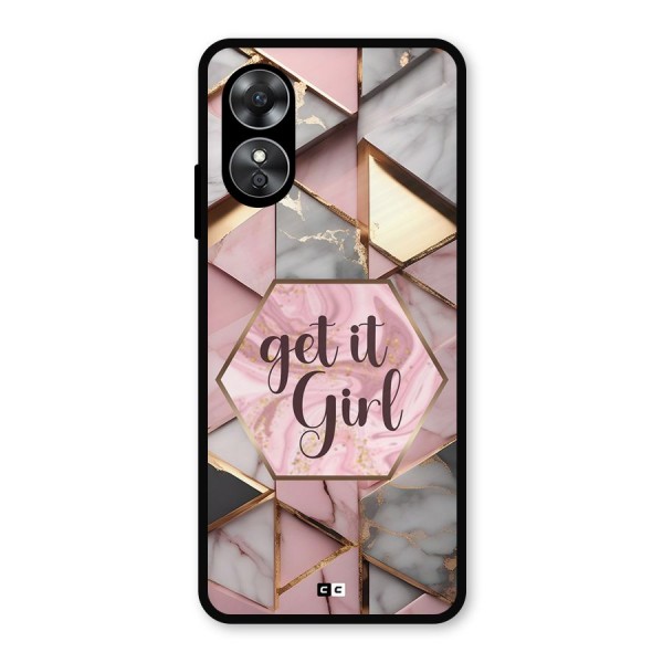 Diamond Girl Metal Back Case for Oppo A17