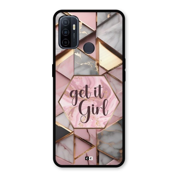 Diamond Girl Metal Back Case for Oppo A53