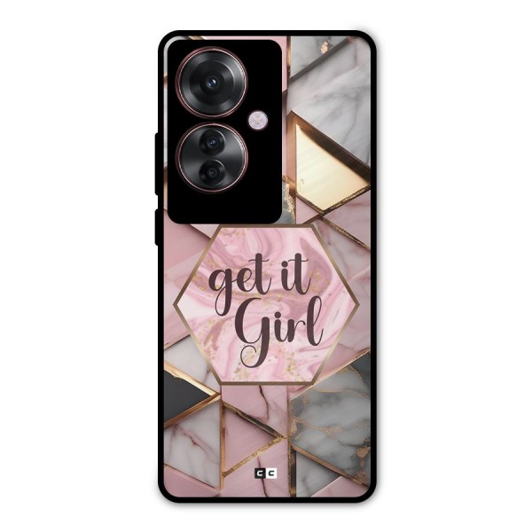 Diamond Girl Metal Back Case for Oppo F25 Pro