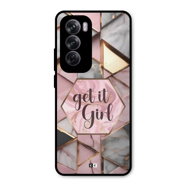 Diamond Girl Metal Back Case for Oppo Reno12 Pro