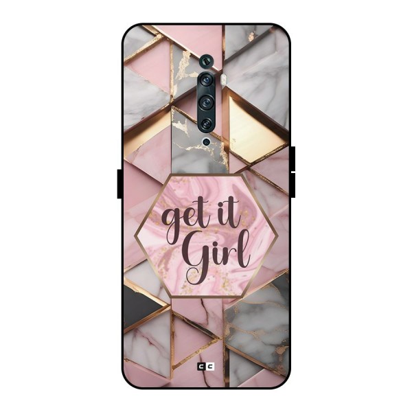 Diamond Girl Metal Back Case for Oppo Reno2 F