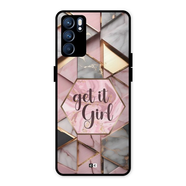 Diamond Girl Metal Back Case for Oppo Reno6 5G