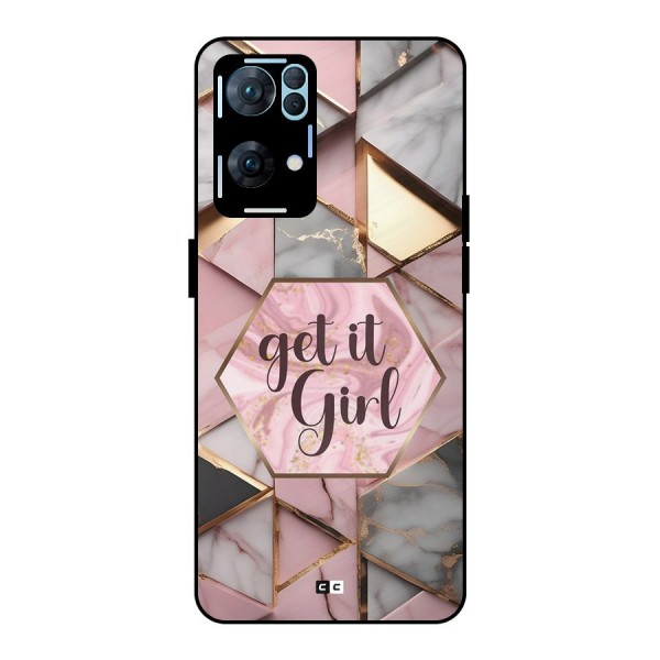 Diamond Girl Metal Back Case for Oppo Reno7 Pro 5G