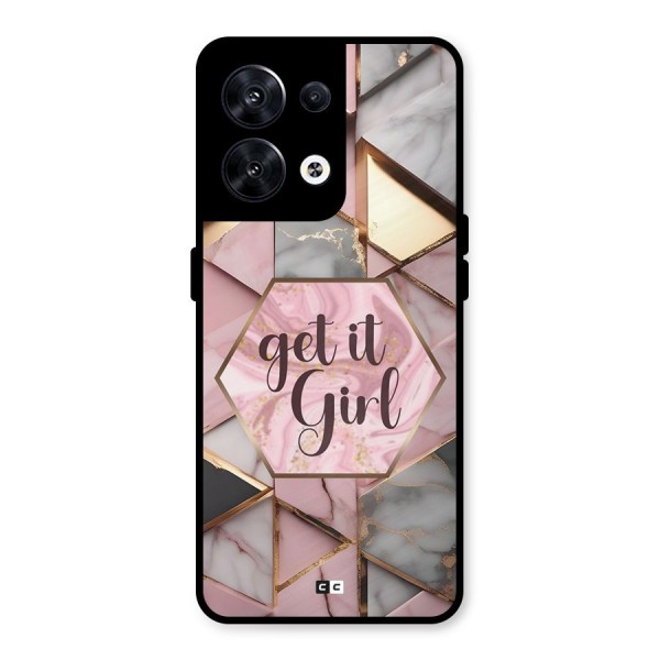 Diamond Girl Metal Back Case for Oppo Reno8 5G