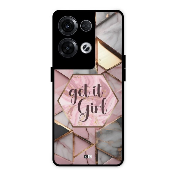 Diamond Girl Metal Back Case for Oppo Reno8 Pro 5G