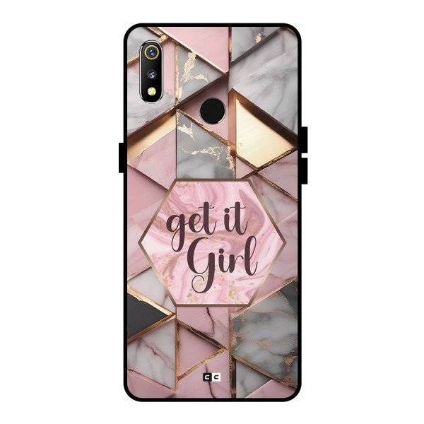 Diamond Girl Metal Back Case for Realme 3