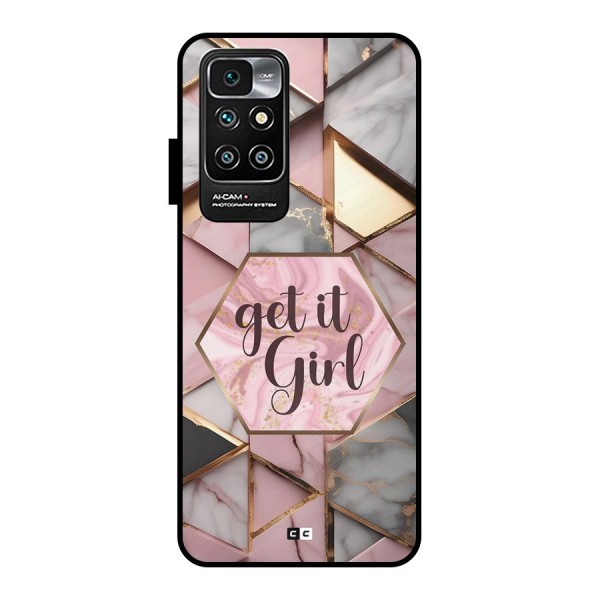 Diamond Girl Metal Back Case for Redmi 10 Prime