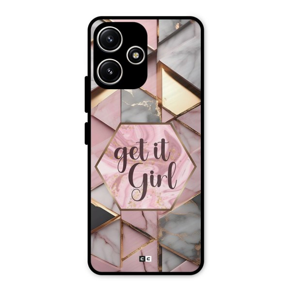 Diamond Girl Metal Back Case for Redmi 12 5G