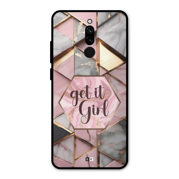 Diamond Girl Metal Back Case for Redmi 8