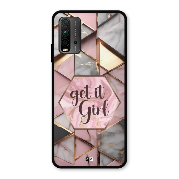 Diamond Girl Metal Back Case for Redmi 9 Power