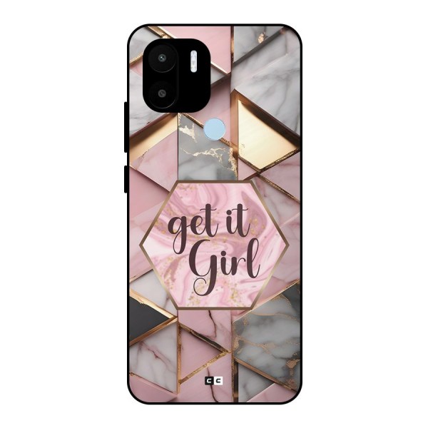 Diamond Girl Metal Back Case for Redmi A1 Plus