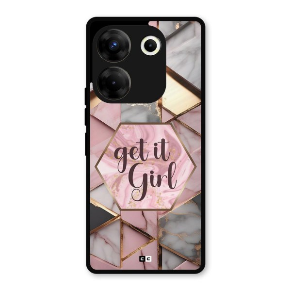 Diamond Girl Metal Back Case for Tecno Camon 20 Pro