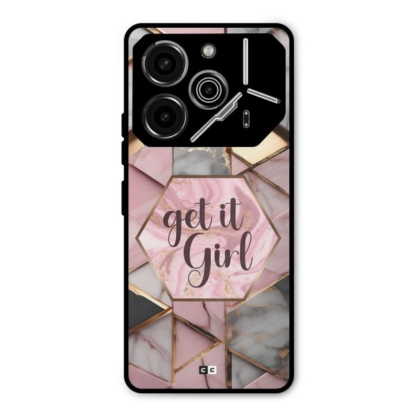 Diamond Girl Metal Back Case for Tecno Pova 6 Pro