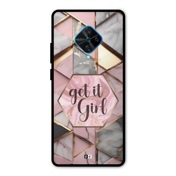 Diamond Girl Metal Back Case for Vivo S1 Pro