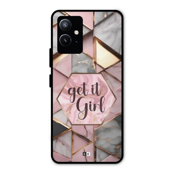 Diamond Girl Metal Back Case for Vivo T1 5G