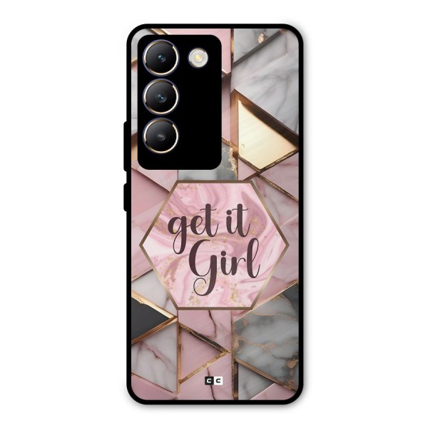 Diamond Girl Metal Back Case for Vivo T3 5G