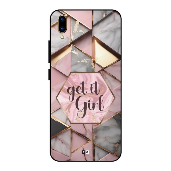 Diamond Girl Metal Back Case for Vivo V11 Pro