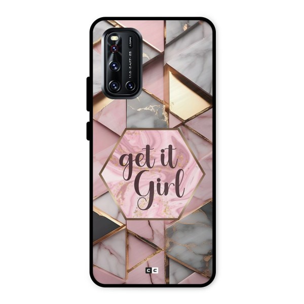 Diamond Girl Metal Back Case for Vivo V19