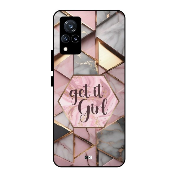 Diamond Girl Metal Back Case for Vivo V21 5G