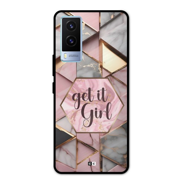 Diamond Girl Metal Back Case for Vivo V21e 5G