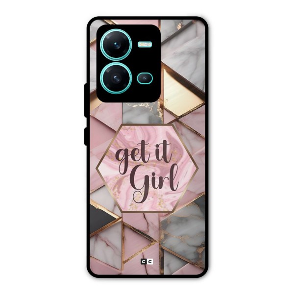 Diamond Girl Metal Back Case for Vivo V25