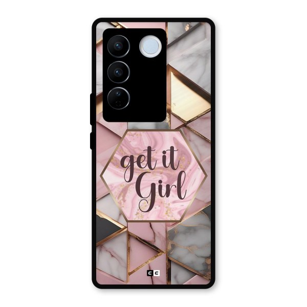 Diamond Girl Metal Back Case for Vivo V27