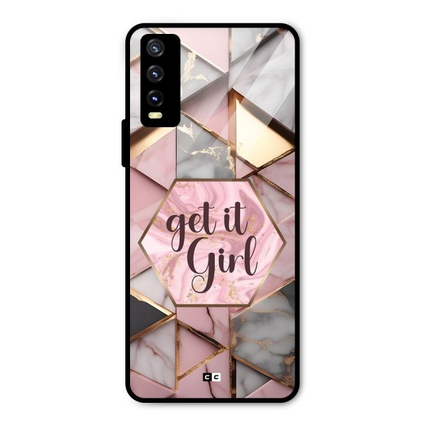 Diamond Girl Metal Back Case for Vivo Y20 2021