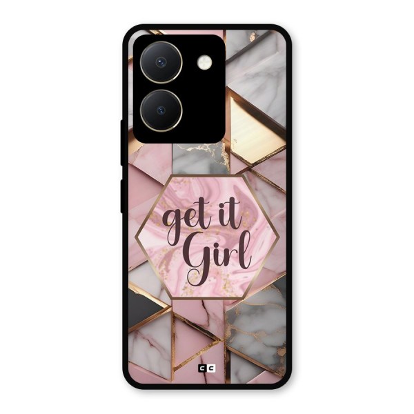 Diamond Girl Metal Back Case for Vivo Y36