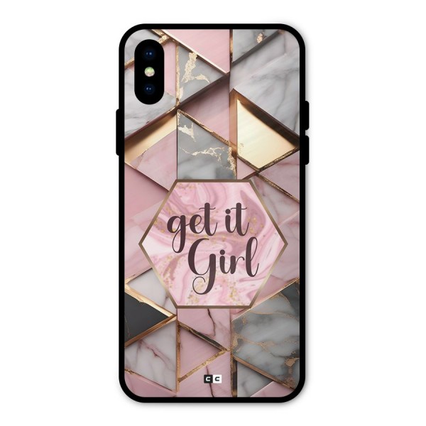 Diamond Girl Metal Back Case for iPhone X