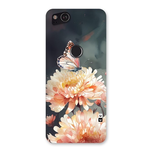 Digital Art Butterfly Flower Back Case for Google Pixel 2