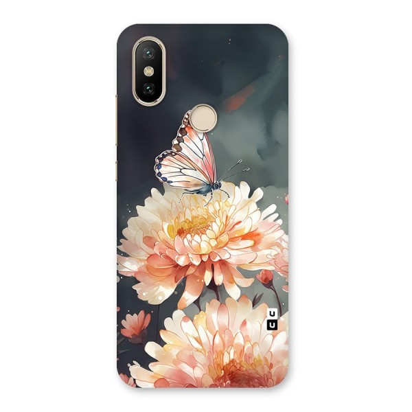 Digital Art Butterfly Flower Back Case for Mi A2