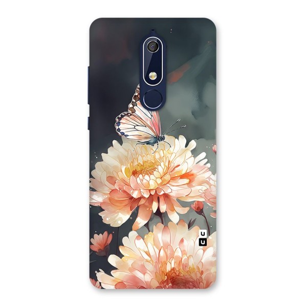 Digital Art Butterfly Flower Back Case for Nokia 5.1