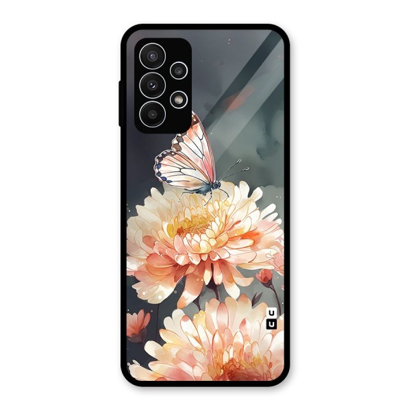 Digital Art Butterfly Flower Glass Back Case for Galaxy A23