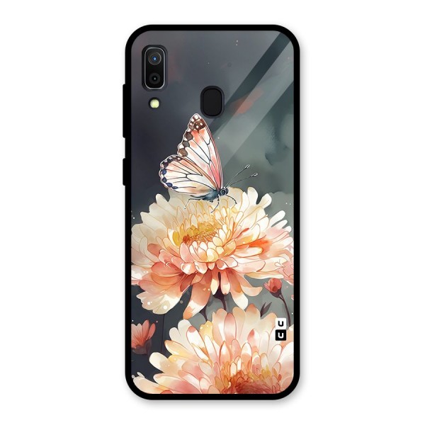 Digital Art Butterfly Flower Glass Back Case for Galaxy A30