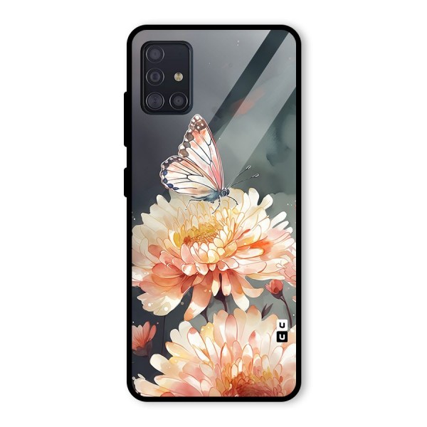 Digital Art Butterfly Flower Glass Back Case for Galaxy A51