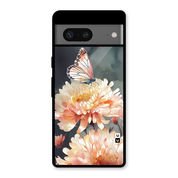 Digital Art Butterfly Flower Glass Back Case for Google Pixel 7