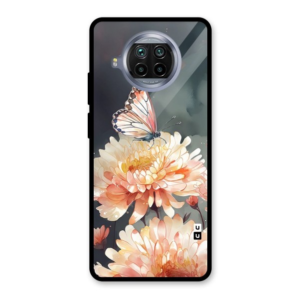 Digital Art Butterfly Flower Glass Back Case for Mi 10i