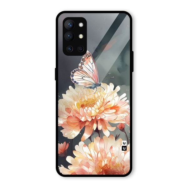 Digital Art Butterfly Flower Glass Back Case for OnePlus 9R