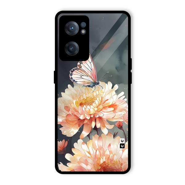 Digital Art Butterfly Flower Glass Back Case for OnePlus Nord CE 2 5G