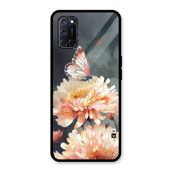 Digital Art Butterfly Flower Glass Back Case for Oppo A52