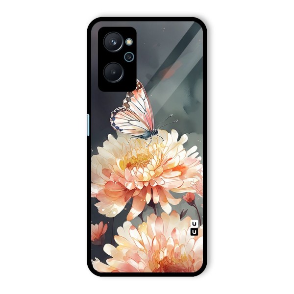 Digital Art Butterfly Flower Glass Back Case for Realme 9i