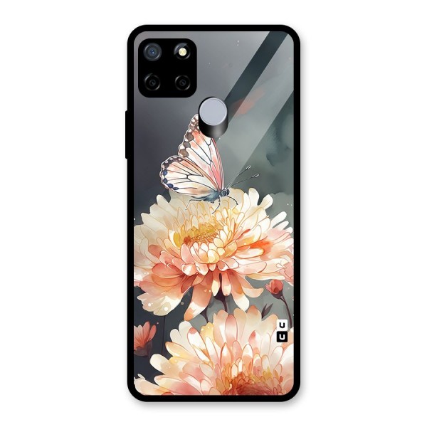 Digital Art Butterfly Flower Glass Back Case for Realme C15